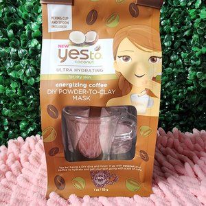 YES TO COCONUT ULTRA HYDRATING energizing coffee DIY POWDER-TO -CLAY MASK